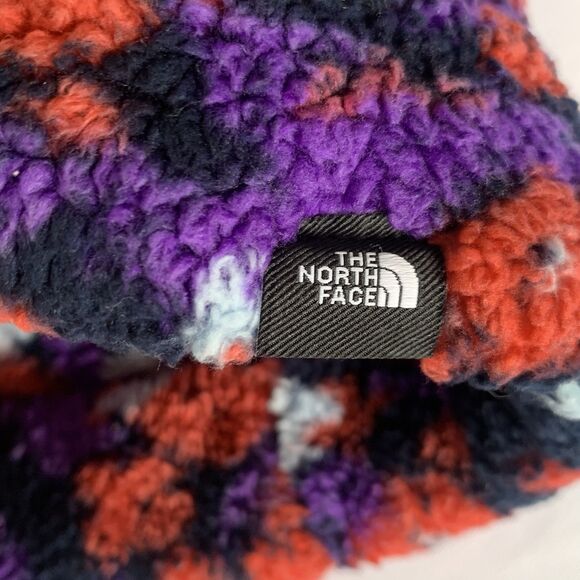 North Face Hat Baby 0-6 Month Red Teddy Fleece Bear Ears Warm Winter Fluffy - Picture 2 of 6